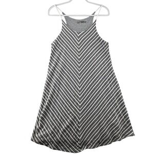 Prana Seacoast Chevron Striped Halter Swing Dress Organic Cotton Women Large